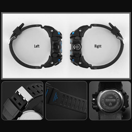 SKMEI 1155B Multifunctional Men Outdoor Sports Noctilucent Waterproof Large Dial Wrist Watch(Blue)-garmade.com