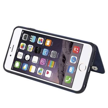 For iPhone 6 Plus Cat Tree Embossing Pattern Shockproof Protective Case with Card Slots & Photo Frame(Blue)-garmade.com