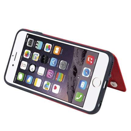 For iPhone 6 Plus Cat Tree Embossing Pattern Shockproof Protective Case with Card Slots & Photo Frame(Red)-garmade.com