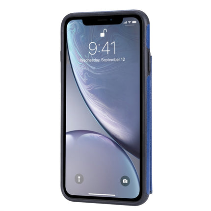 For iPhone XS Max Cat Tree Embossing Pattern Shockproof Protective Case with Card Slots & Photo Frame(Blue)-garmade.com