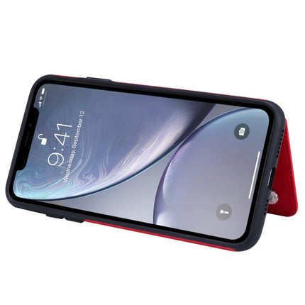For iPhone XS Max Cat Tree Embossing Pattern Shockproof Protective Case with Card Slots & Photo Frame(Red)-garmade.com