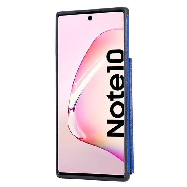 For Galaxy Note 10 Cat Tree Embossing Pattern Shockproof Protective Case with Card Slots & Photo Frame(Blue)-garmade.com