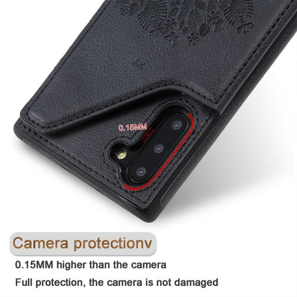 For Galaxy Note 10 Cat Tree Embossing Pattern Shockproof Protective Case with Card Slots & Photo Frame(Red)-garmade.com
