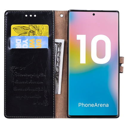 For Galaxy Note 10 Business Style Oil Wax Texture Horizontal Flip Leather Case with Holder & Card Slots & Wallet(Black)-garmade.com