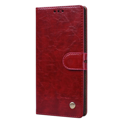 For Galaxy Note 10 Business Style Oil Wax Texture Horizontal Flip Leather Case with Holder & Card Slots & Wallet(Brown-Red)-garmade.com