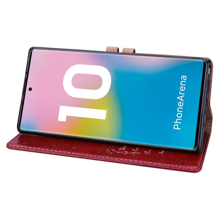For Galaxy Note 10 Business Style Oil Wax Texture Horizontal Flip Leather Case with Holder & Card Slots & Wallet(Brown-Red)-garmade.com