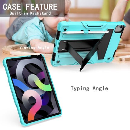 For iPad Air 2022 / 2020 10.9 / iPad Pro 11 T-shaped Bracket Contrast Color Shockproof PC + Silicone Protective Case(Mint Green+Black)-garmade.com