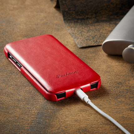 Fierre Shann Retro Oil Wax Texture Vertical Flip PU Leather Case For iPhone 12 mini(Red)-garmade.com