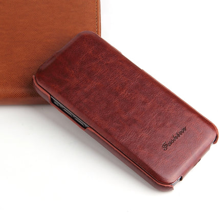 Fierre Shann Retro Oil Wax Texture Vertical Flip PU Leather Case For iPhone 12 Pro Max(Brown)-garmade.com