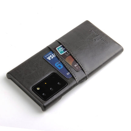For Samsung Galaxy Note 20 Ultra Fierre Shann Retro Oil Wax Texture PU Leather Case with Card Slots(Black)-garmade.com