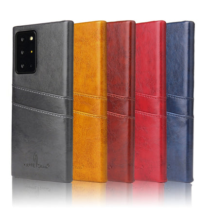For Samsung Galaxy Note 20 Ultra Fierre Shann Retro Oil Wax Texture PU Leather Case with Card Slots(Brown)-garmade.com