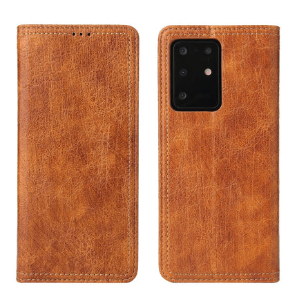 For Samsung Galaxy S20 Fierre Shann Retro Tree Bark Texture PU Magnetic Horizontal Flip Leather Case with Holder & Card Slots & Wallet(Brown)-garmade.com