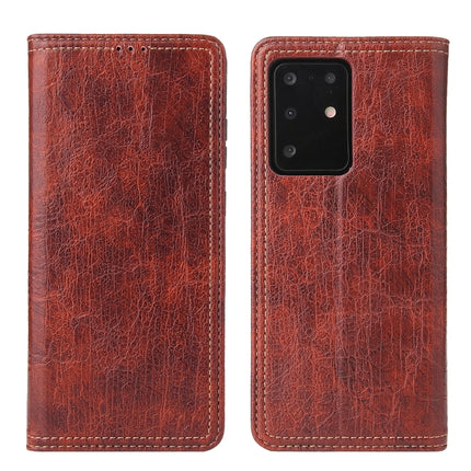 For Samsung Galaxy S20 Fierre Shann Retro Tree Bark Texture PU Magnetic Horizontal Flip Leather Case with Holder & Card Slots & Wallet(Red)-garmade.com
