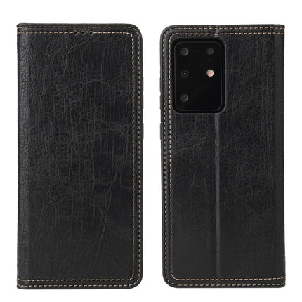 For Samsung Galaxy S20+ Fierre Shann Retro Tree Bark Texture PU Magnetic Horizontal Flip Leather Case with Holder & Card Slots & Wallet(Black)-garmade.com