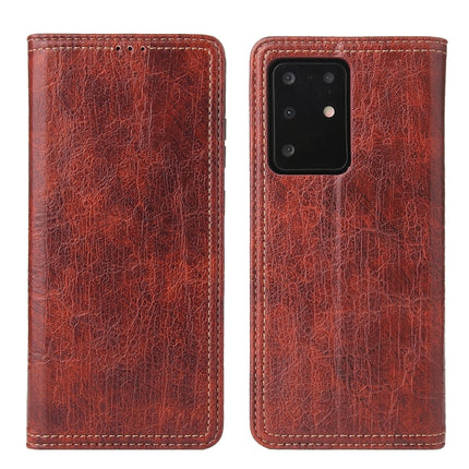 For Samsung Galaxy S20+ Fierre Shann Retro Tree Bark Texture PU Magnetic Horizontal Flip Leather Case with Holder & Card Slots & Wallet(Red)-garmade.com