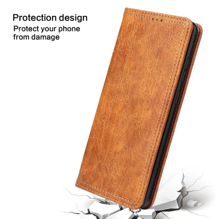 For Samsung Galaxy S20 Ultra Fierre Shann Retro Tree Bark Texture PU Magnetic Horizontal Flip Leather Case with Holder & Card Slots & Wallet(Brown)-garmade.com