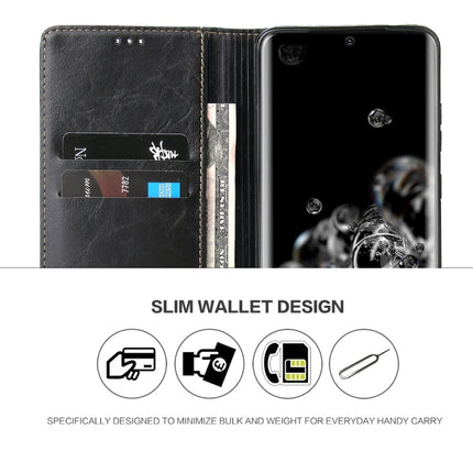 For Samsung Galaxy S20 Ultra Fierre Shann Retro Tree Bark Texture PU Magnetic Horizontal Flip Leather Case with Holder & Card Slots & Wallet(Black)-garmade.com