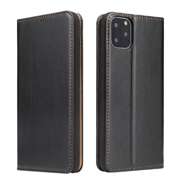 Fierre Shann PU Genuine Leather Texture Horizontal Flip Leather Case with Holder & Card Slots & Wallet For iPhone 11(Black)-garmade.com
