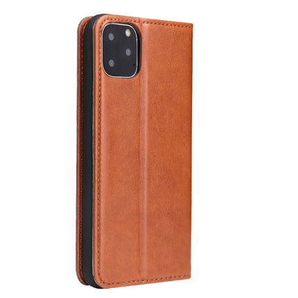 Fierre Shann PU Genuine Leather Texture Horizontal Flip Leather Case with Holder & Card Slots & Wallet For iPhone 11(Brown)-garmade.com