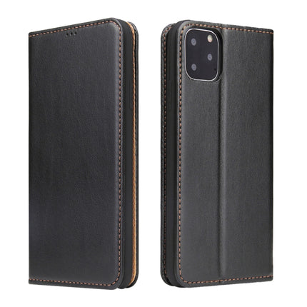 Fierre Shann PU Genuine Leather Texture Horizontal Flip Leather Case with Holder & Card Slots & Wallet For iPhone 11 Pro(Black)-garmade.com