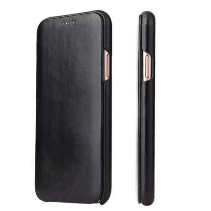 Fierre Shann Business Magnetic Horizontal Flip Genuine Leather Case For iPhone X / XS(Black)-garmade.com