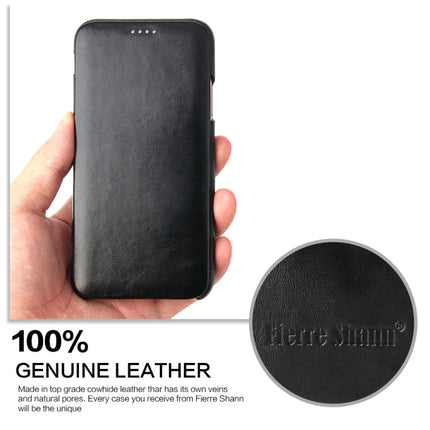 Fierre Shann Business Magnetic Horizontal Flip Genuine Leather Case For iPhone X / XS(Black)-garmade.com