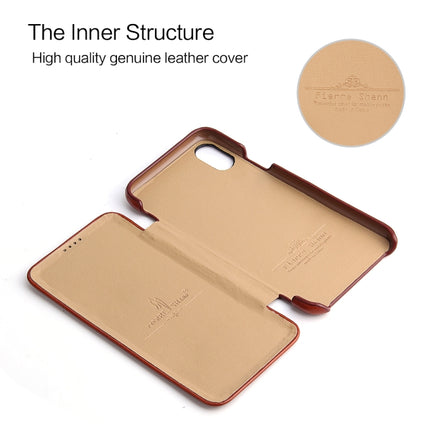 Fierre Shann Business Magnetic Horizontal Flip Genuine Leather Case For iPhone X / XS(Brown)-garmade.com