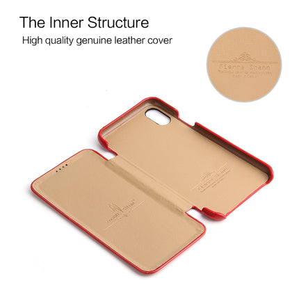 Fierre Shann Business Magnetic Horizontal Flip Genuine Leather Case For iPhone X / XS(Red)-garmade.com
