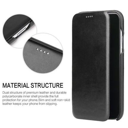 Fierre Shann Business Magnetic Horizontal Flip Genuine Leather Case For iPhone XR(Black)-garmade.com