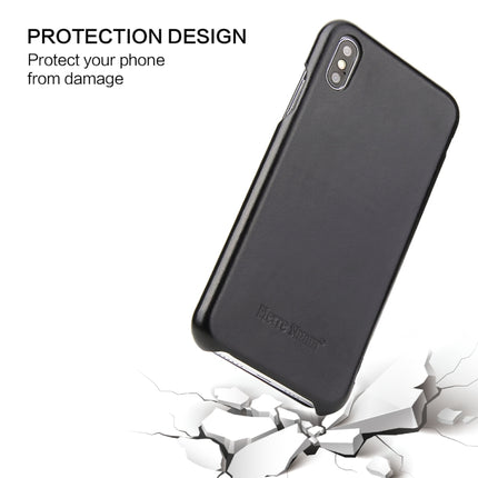 Fierre Shann Business Magnetic Horizontal Flip Genuine Leather Case For iPhone XS Max(Black)-garmade.com