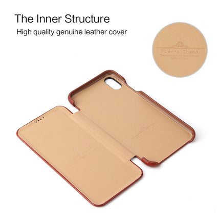 Fierre Shann Business Magnetic Horizontal Flip Genuine Leather Case For iPhone XS Max(Brown)-garmade.com