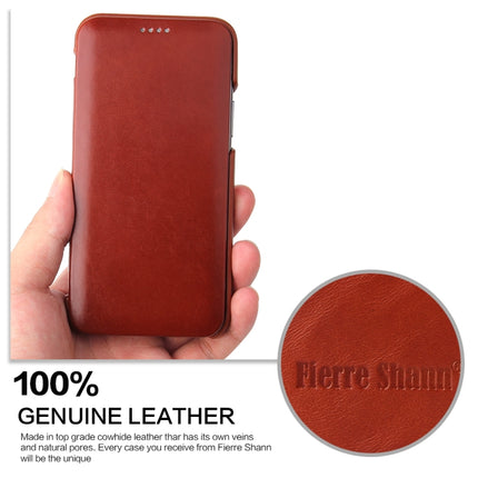 Fierre Shann Business Magnetic Horizontal Flip Genuine Leather Case For iPhone 11(Brown)-garmade.com