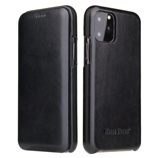 Fierre Shann Business Magnetic Horizontal Flip Genuine Leather Case For iPhone 11 Pro(Black)-garmade.com