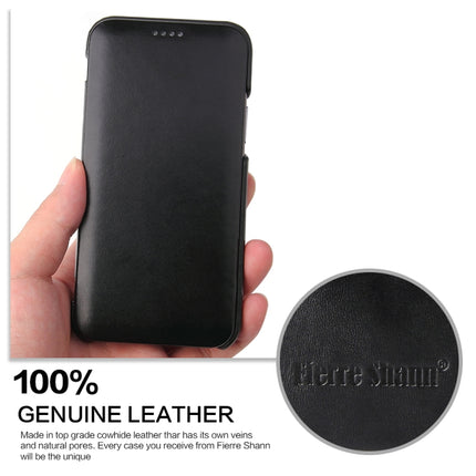 Fierre Shann Business Magnetic Horizontal Flip Genuine Leather Case For iPhone 11 Pro(Black)-garmade.com