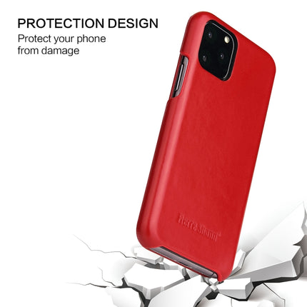 Fierre Shann Business Magnetic Horizontal Flip Genuine Leather Case For iPhone 11 Pro(Red)-garmade.com