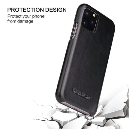 Fierre Shann Business Magnetic Horizontal Flip Genuine Leather Case For iPhone 11 Pro Max(Black)-garmade.com