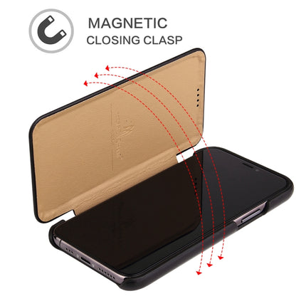 Fierre Shann Business Magnetic Horizontal Flip Genuine Leather Case For iPhone 11 Pro Max(Black)-garmade.com