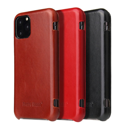 Fierre Shann Business Magnetic Horizontal Flip Genuine Leather Case For iPhone 11 Pro Max(Red)-garmade.com