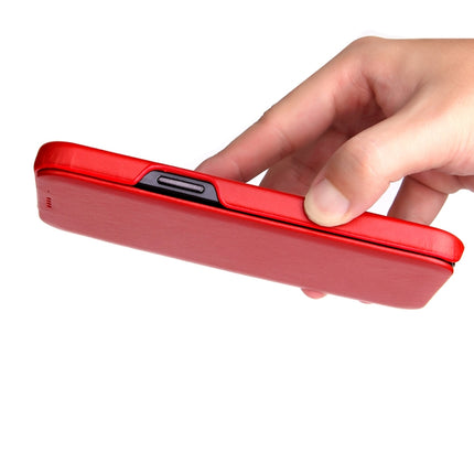 Fierre Shann Business Magnetic Horizontal Flip Genuine Leather Case For iPhone 12 / 12 Pro(Red)-garmade.com