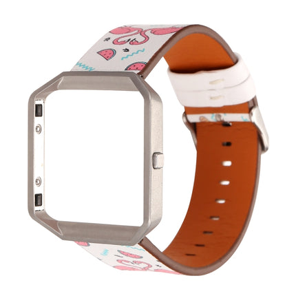 For Fitbit Blaze Leather Replacement Strap Watchband(Flamingo)-garmade.com