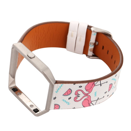 For Fitbit Blaze Leather Replacement Strap Watchband(Flamingo)-garmade.com