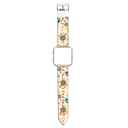 For Fitbit Blaze Leather Replacement Strap Watchband(Sunflower)-garmade.com