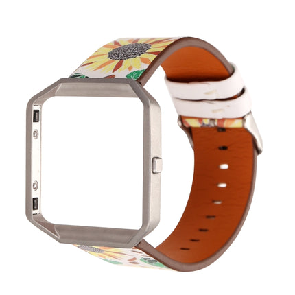 For Fitbit Blaze Leather Replacement Strap Watchband(Sunflower)-garmade.com