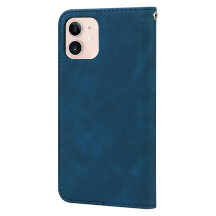 Frosted Business Magnetic Horizontal Flip PU Leather Case with Holder & Card Slot & Lanyard For iPhone 12 mini(Blue)-garmade.com