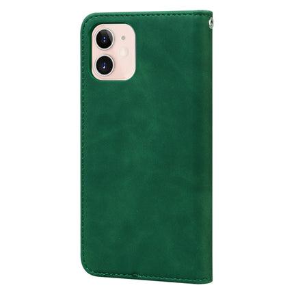 Frosted Business Magnetic Horizontal Flip PU Leather Case with Holder & Card Slot & Lanyard For iPhone 12 mini(Green)-garmade.com