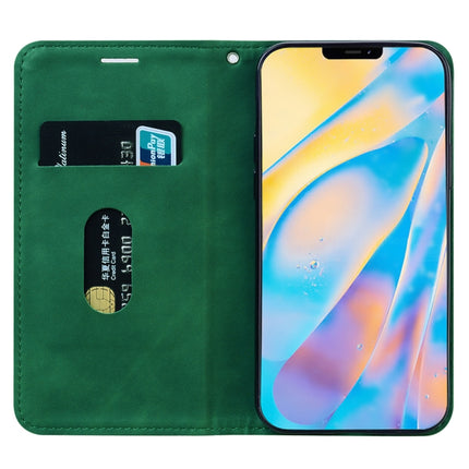 Frosted Business Magnetic Horizontal Flip PU Leather Case with Holder & Card Slot & Lanyard For iPhone 12 mini(Green)-garmade.com