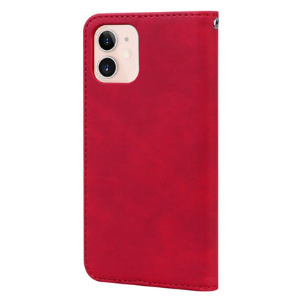 Frosted Business Magnetic Horizontal Flip PU Leather Case with Holder & Card Slot & Lanyard For iPhone 12 mini(Red)-garmade.com