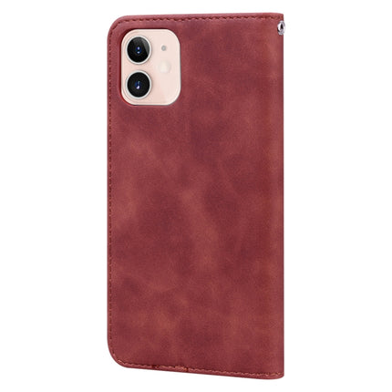 Frosted Business Magnetic Horizontal Flip PU Leather Case with Holder & Card Slot & Lanyard For iPhone 12 mini(Brown)-garmade.com