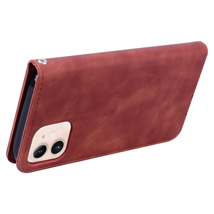 Frosted Business Magnetic Horizontal Flip PU Leather Case with Holder & Card Slot & Lanyard For iPhone 12 mini(Brown)-garmade.com