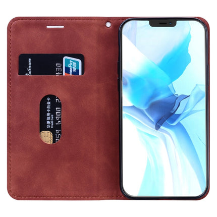 Frosted Business Magnetic Horizontal Flip PU Leather Case with Holder & Card Slot & Lanyard For iPhone 12 / 12 Pro(Brown)-garmade.com